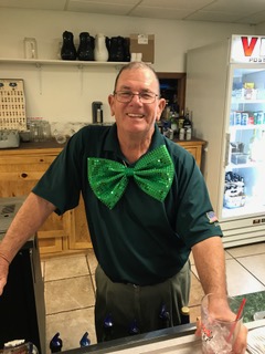 VFW Calabash Post #7288 member and bartender for the St. Patrick’s Day dinner welcomed everyone to their favorite libations including fresh made Irish coffee - a real treat.